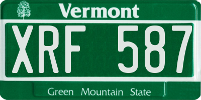 VT license plate XRF587