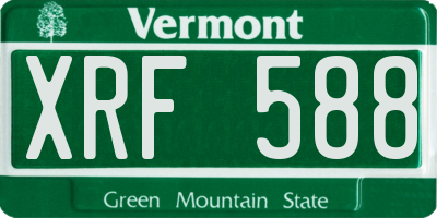 VT license plate XRF588