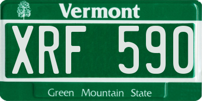 VT license plate XRF590