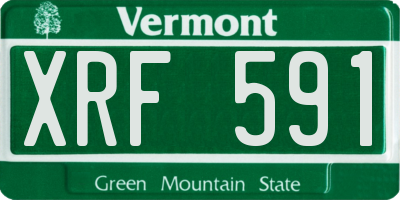 VT license plate XRF591