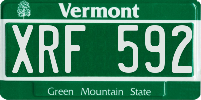 VT license plate XRF592