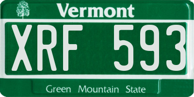 VT license plate XRF593