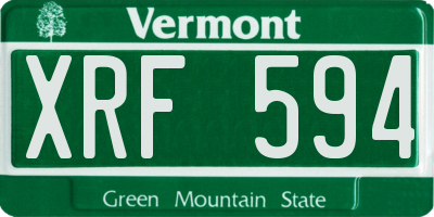 VT license plate XRF594