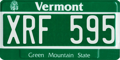 VT license plate XRF595