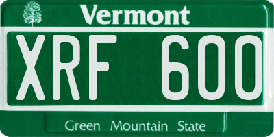 VT license plate XRF600