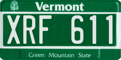 VT license plate XRF611