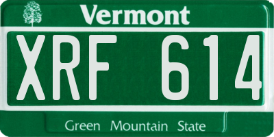 VT license plate XRF614