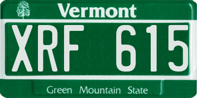 VT license plate XRF615
