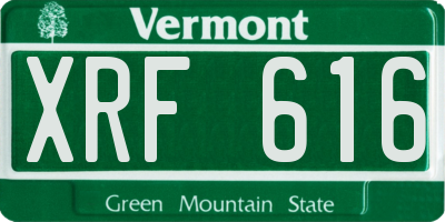 VT license plate XRF616
