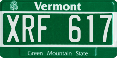 VT license plate XRF617