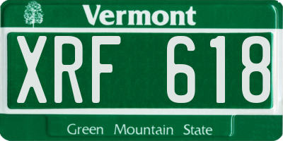 VT license plate XRF618