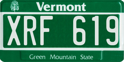 VT license plate XRF619