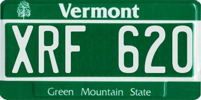 VT license plate XRF620