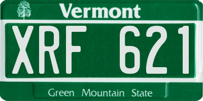 VT license plate XRF621