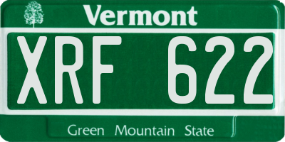 VT license plate XRF622
