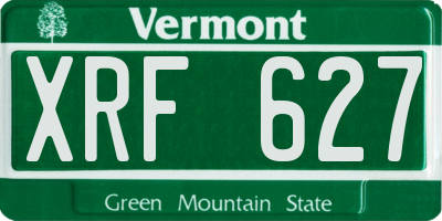 VT license plate XRF627