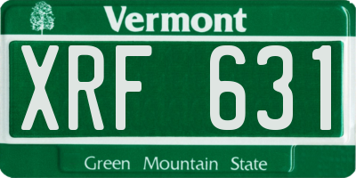 VT license plate XRF631