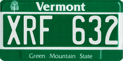 VT license plate XRF632