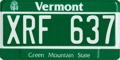 VT license plate XRF637