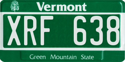 VT license plate XRF638