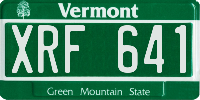 VT license plate XRF641