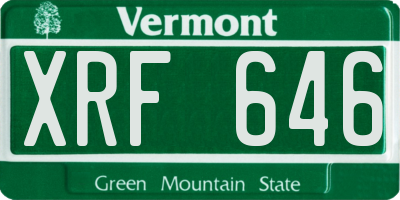 VT license plate XRF646