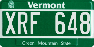 VT license plate XRF648