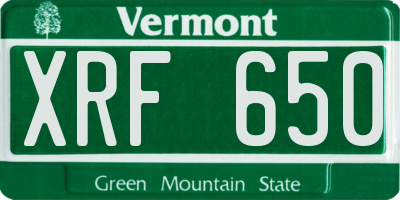 VT license plate XRF650