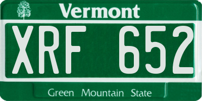 VT license plate XRF652