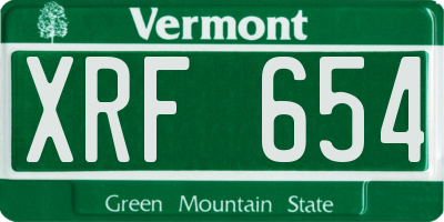 VT license plate XRF654
