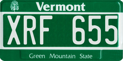 VT license plate XRF655