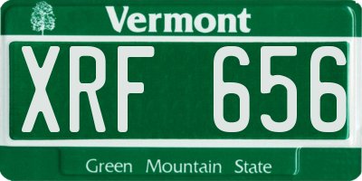 VT license plate XRF656