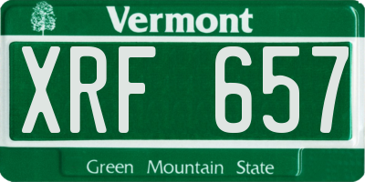 VT license plate XRF657