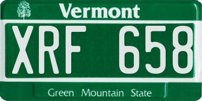 VT license plate XRF658