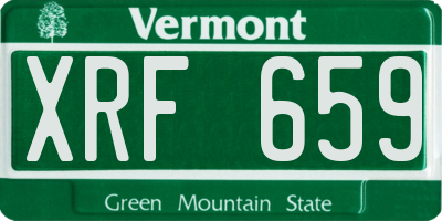 VT license plate XRF659