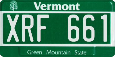 VT license plate XRF661