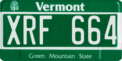 VT license plate XRF664
