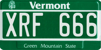 VT license plate XRF666
