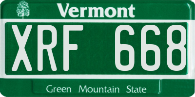 VT license plate XRF668