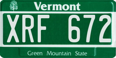 VT license plate XRF672