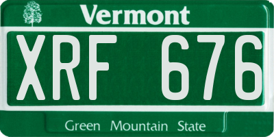 VT license plate XRF676