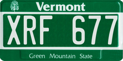VT license plate XRF677