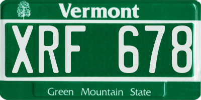 VT license plate XRF678