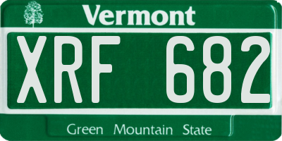 VT license plate XRF682