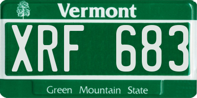 VT license plate XRF683