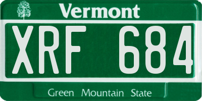 VT license plate XRF684