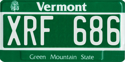 VT license plate XRF686