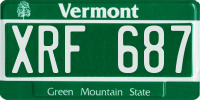 VT license plate XRF687