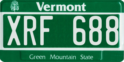 VT license plate XRF688