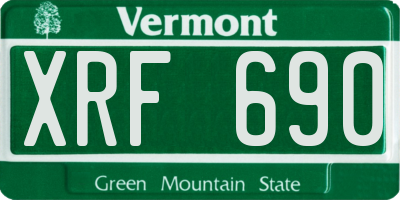 VT license plate XRF690